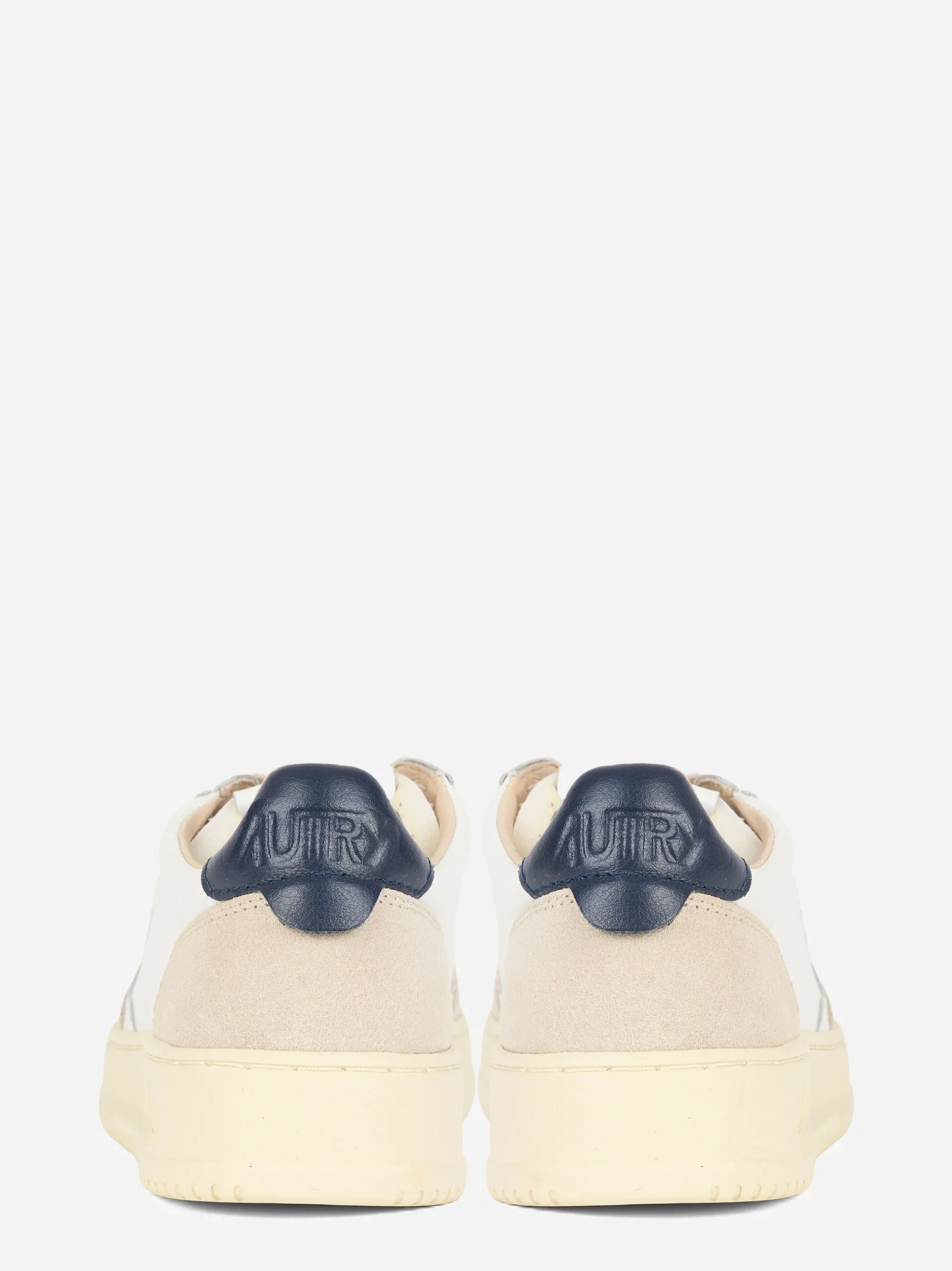 SNEAKERS MEDALIST LOW IN PELLE BIANCA E BLU E SUEDE BEIGE - immagine 5