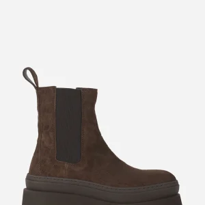 Chelsea boot con doppia suola in suede marrone