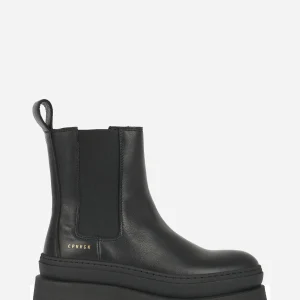 Chelsea boot con doppia suola in pelle nera