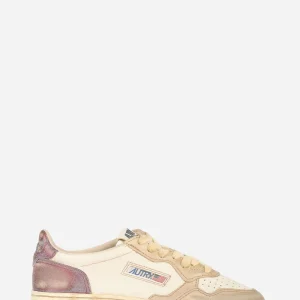 SNEAKERS MEDALIST LOW SUPER VINTAGE IN PELLE SPAZZOLATA COLORE PLATINUM E VIOLET