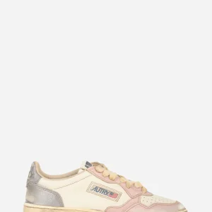 SNEAKERS MEDALIST LOW SUPER VINTAGE IN PELLE BIANCA ROSE E BLACKBOARD