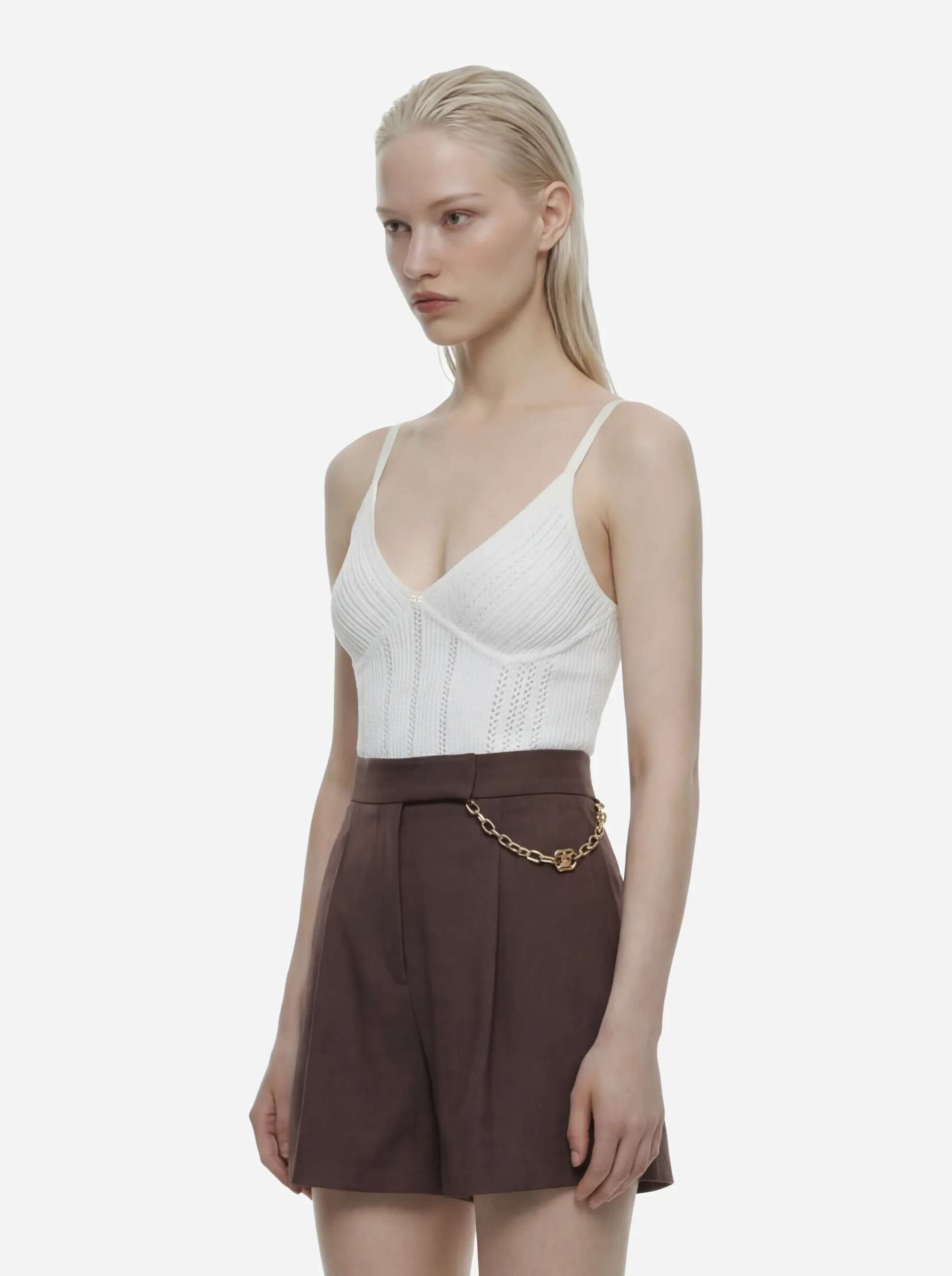 Body bianco in maglia à jour - immagine 4