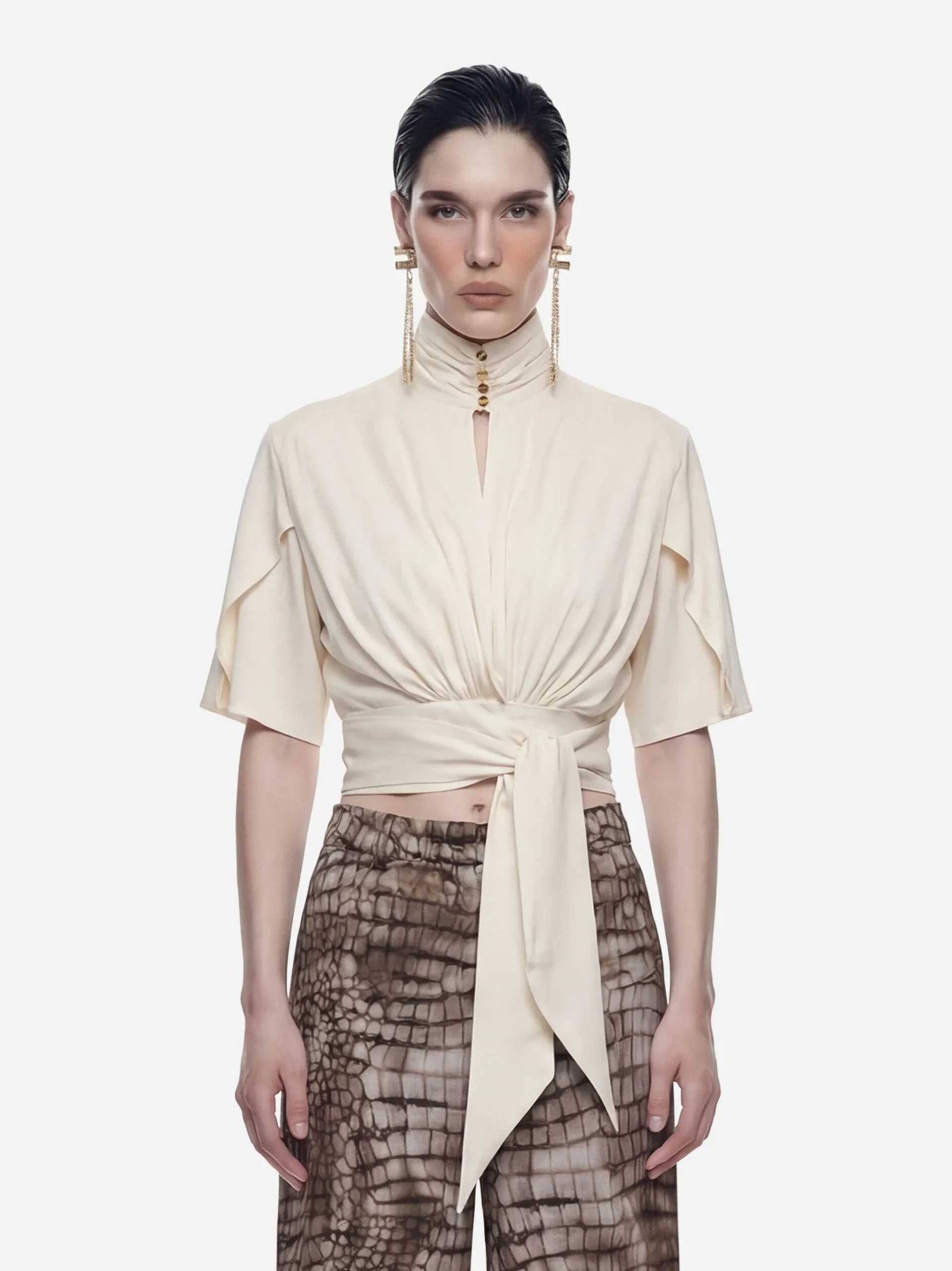 Blusa in georgette di viscosa - immagine 4