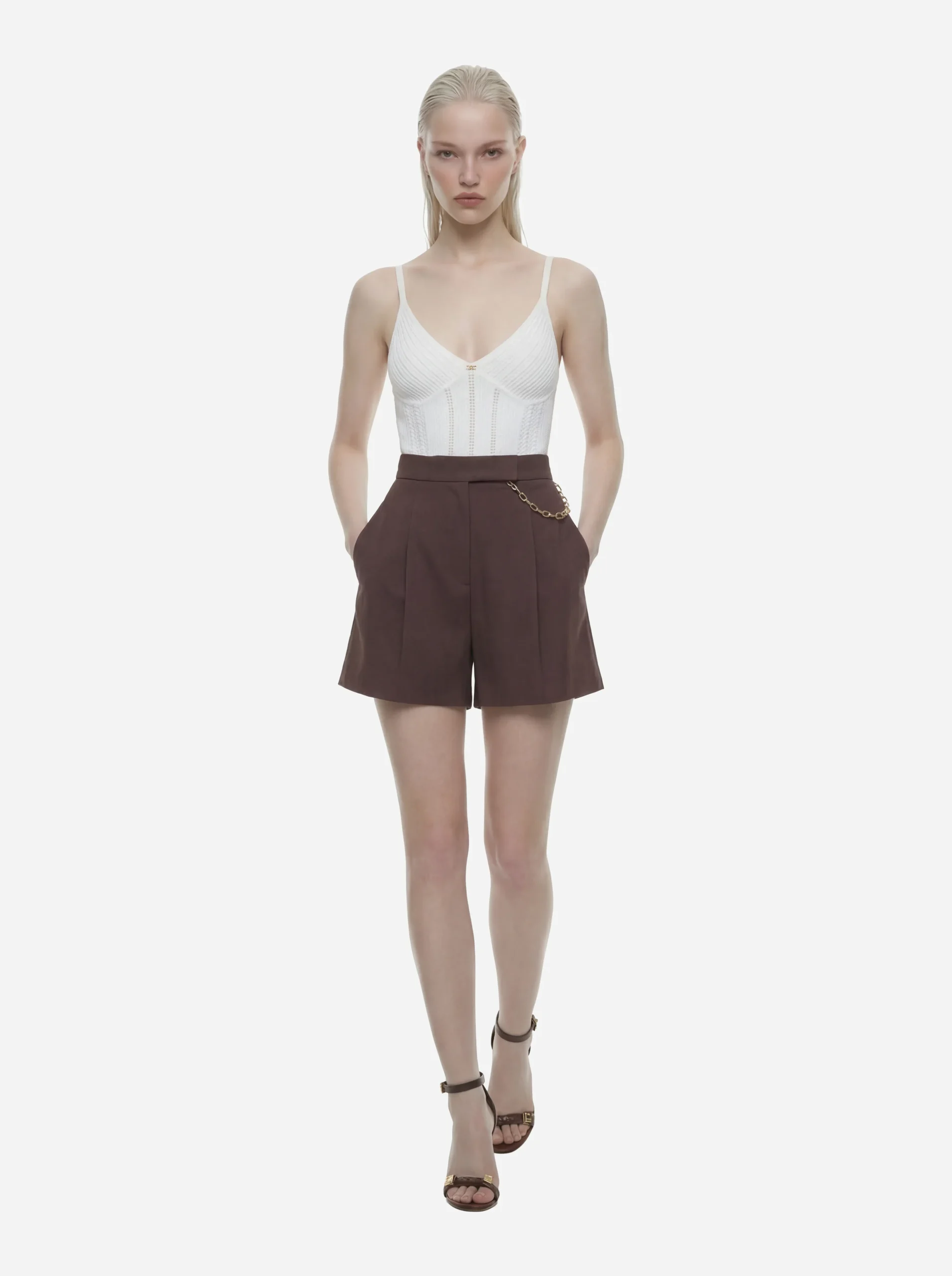 Body bianco in maglia à jour - immagine 6