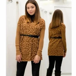 Cardigan maglia effetto maculato