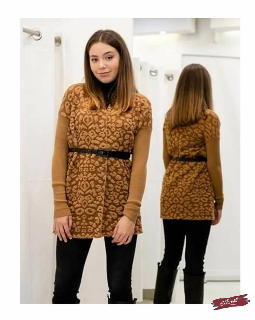 Cardigan maglia effetto maculato - immagine 2