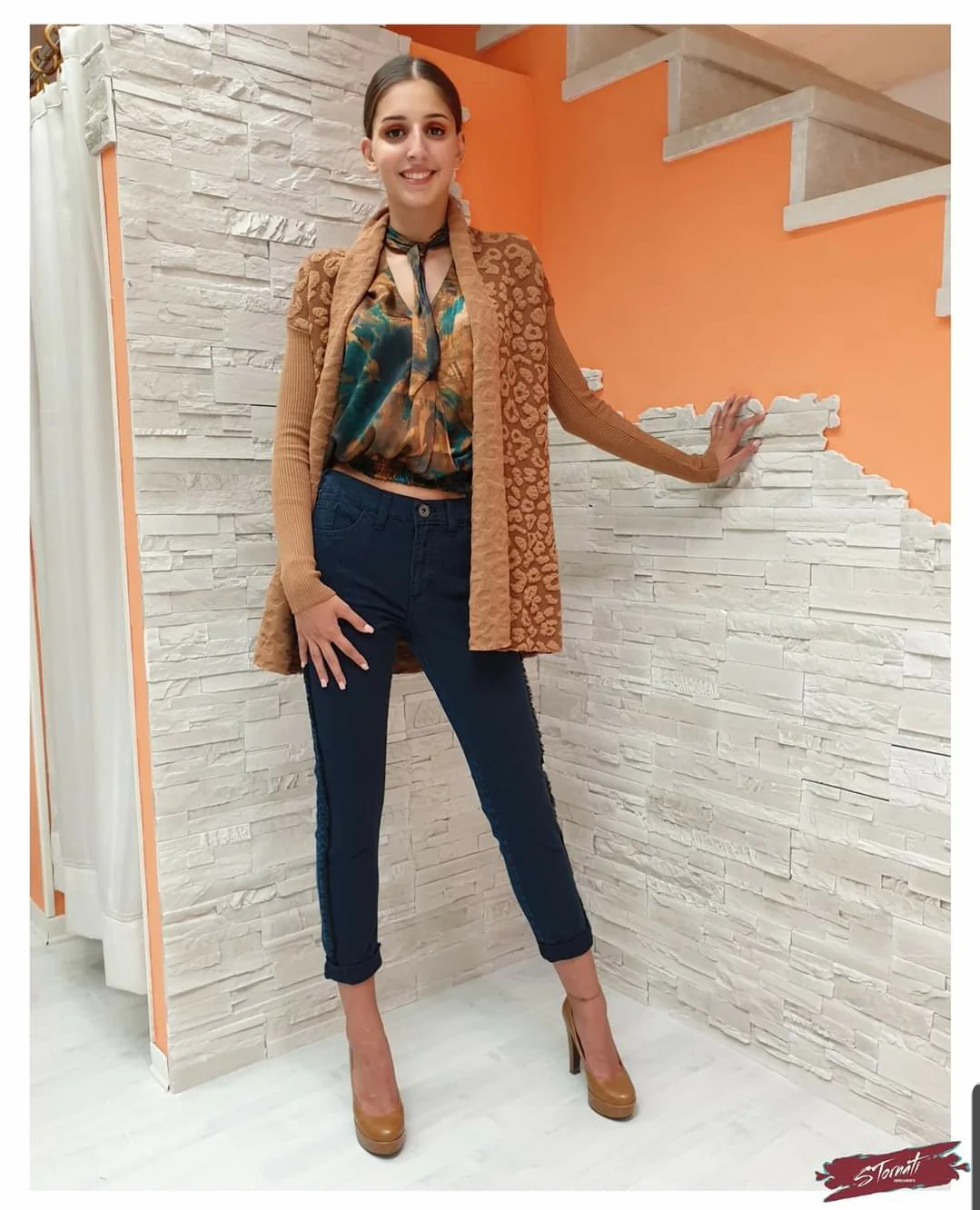 Cardigan maglia effetto maculato - immagine 4