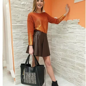 Maglioncino coccio spalmato