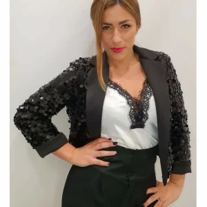 Giacchino pailettes e raso