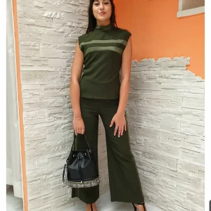 Blusa militare righe raso