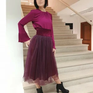 Gonna tulle bordeaux