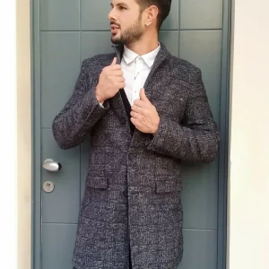 Cappotto check grigio