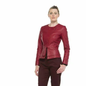 Giubbino ecopelle rubino