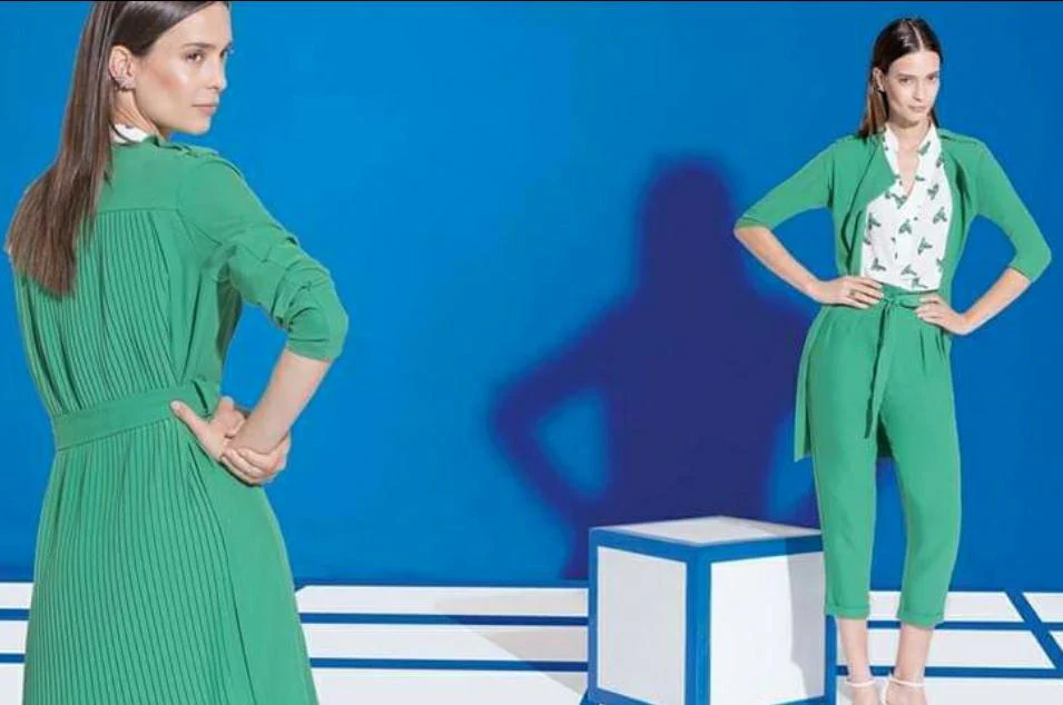 Caban verde retro plissè