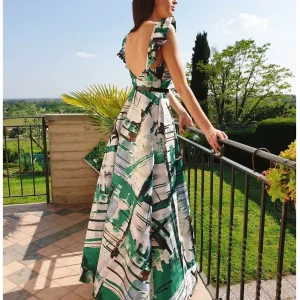 Abito lungo graffiti glitter