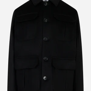 Overjacket con tasche applicate in lana Nera