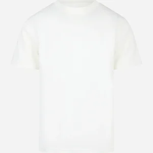 T-shirt girocollo in cotone e seta Bianca