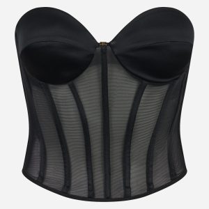 Top bustier in tulle e satin