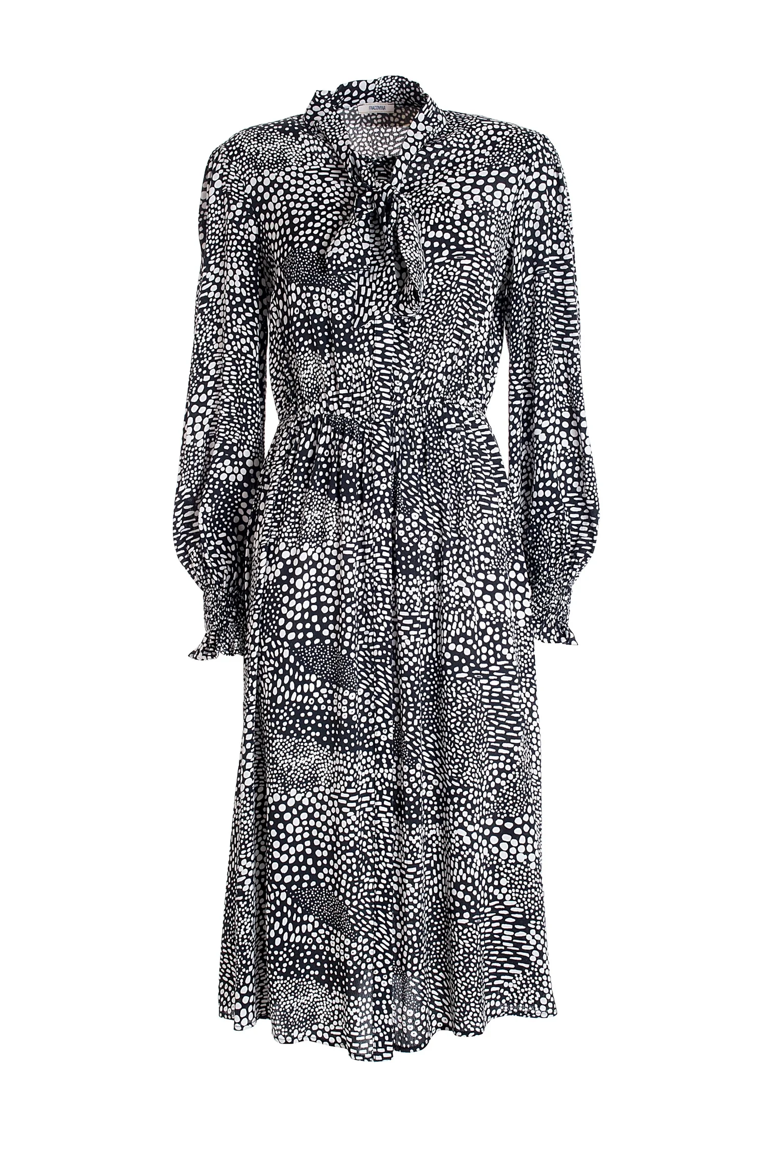 Abito chemisier regular midi in fantasia animalier bicolore