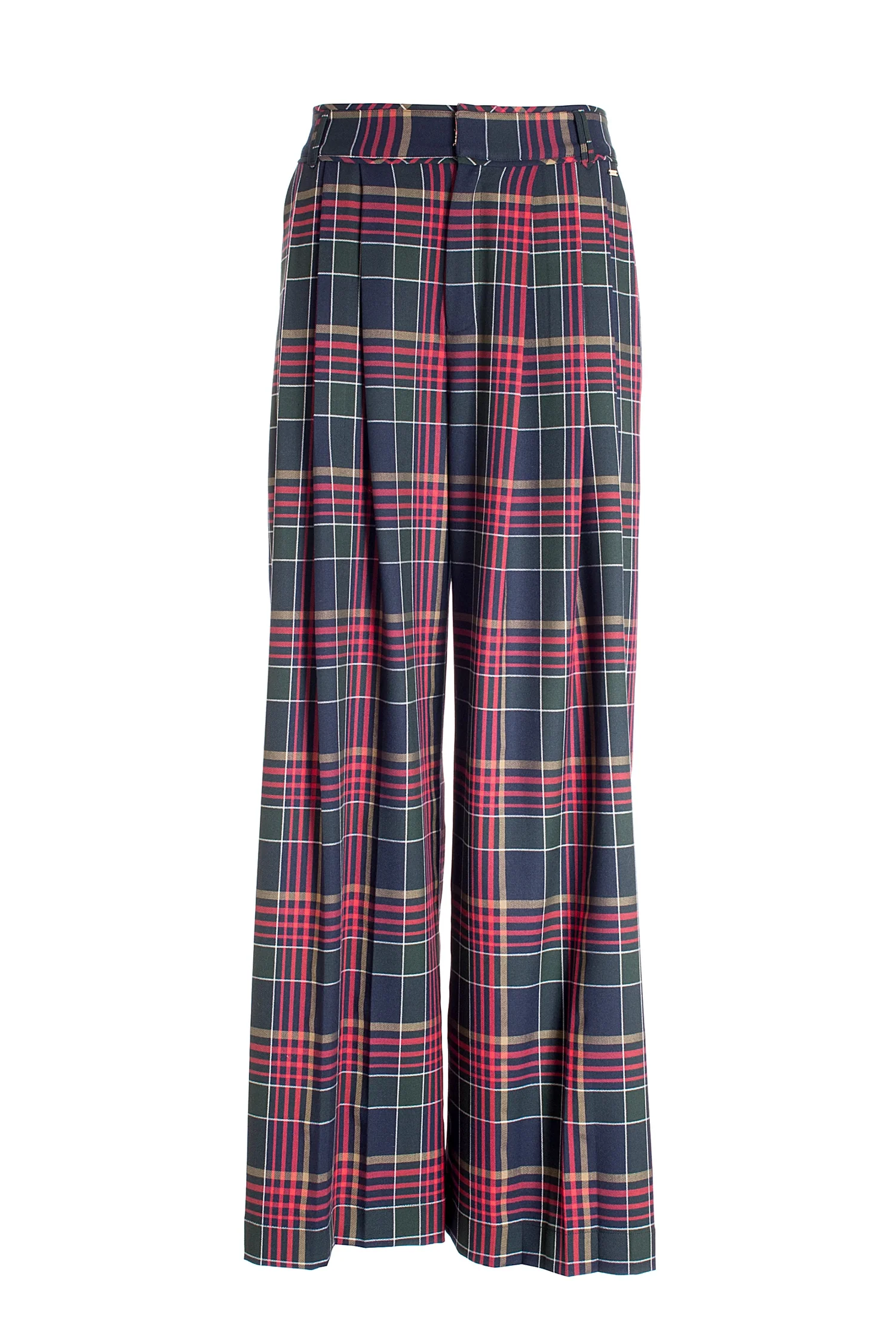 Pantalone palazzo ampio in tartan
