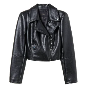 Giacca chiodo nera con logo tirazip