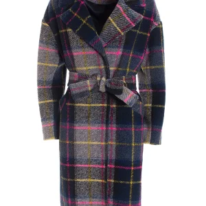 Cappotto regular lungo doppio petto in tartan