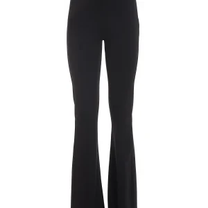 Pantalone bootcut nero in tessuto stretch