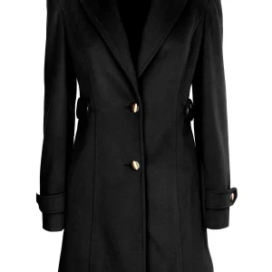 Cappotto slim nero polvere in fustagno