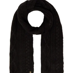 Sciarpa nera in maglia a trecce