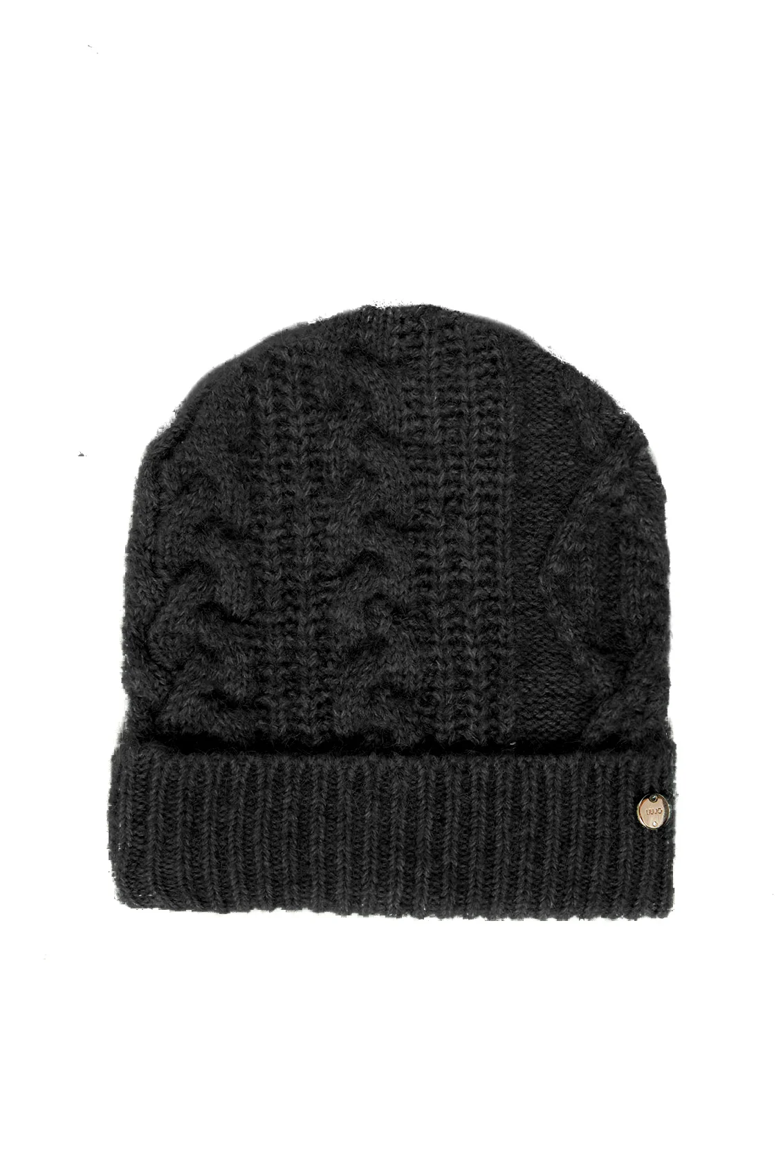 Cappello nero in misto lana a trecce - immagine 2