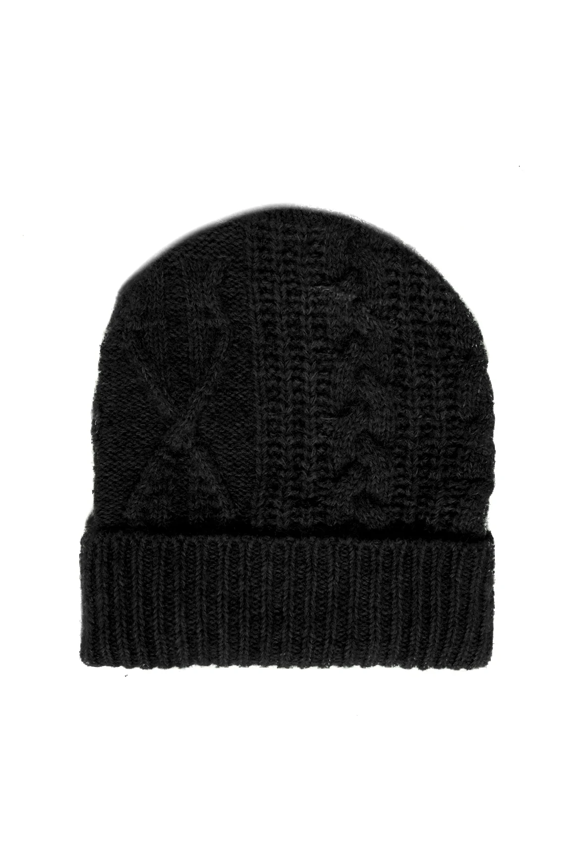 Cappello nero in misto lana a trecce - immagine 3