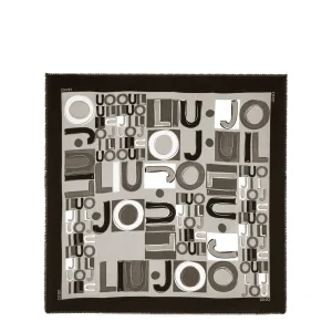 Foulard nero con logo all over