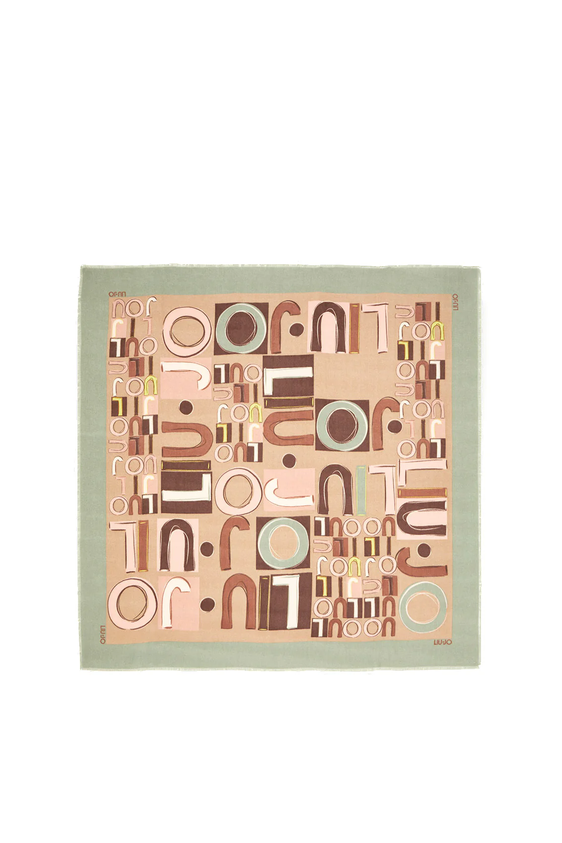 Foulard menta con logo all over - immagine 2