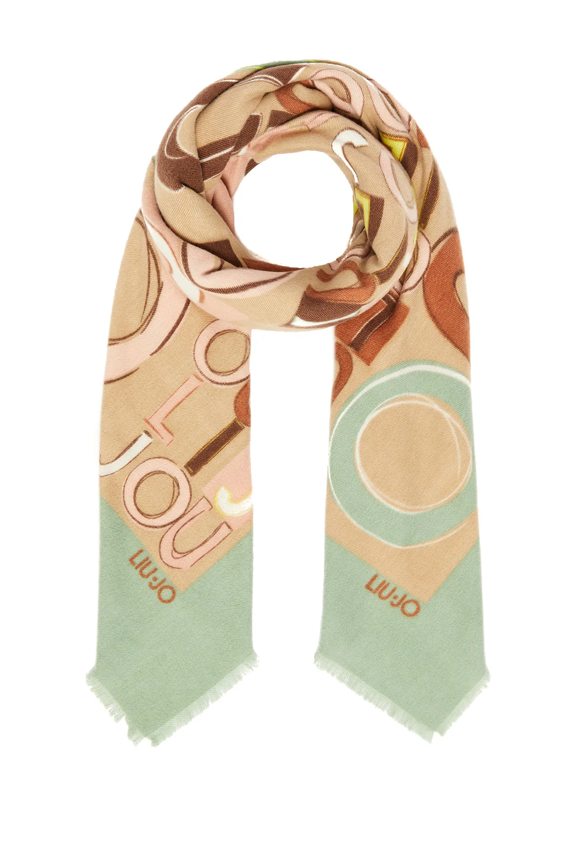 Foulard menta con logo all over - immagine 3