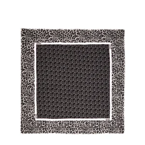 Foulard nero animalier con logo