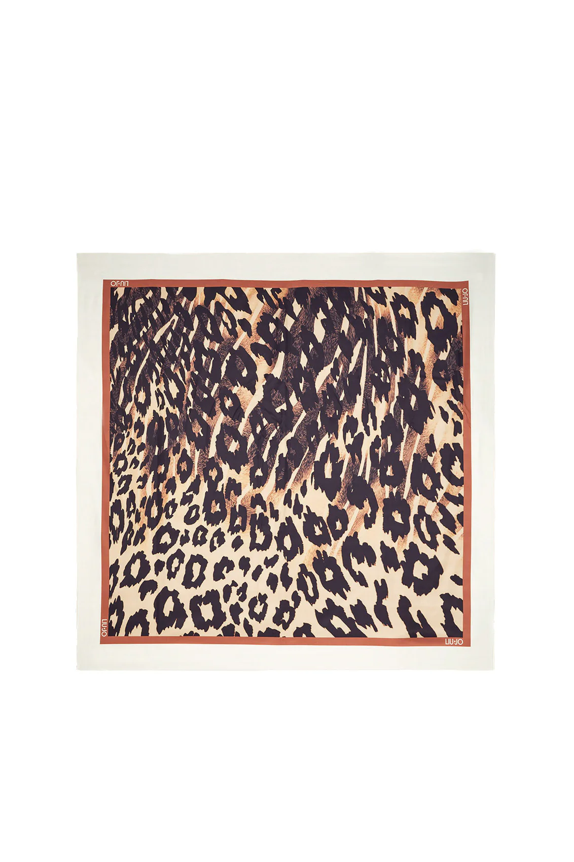 Foulard cappuccino animalier con logo - immagine 2