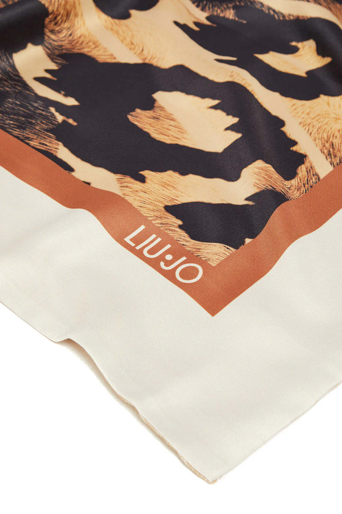 Foulard cappuccino animalier con logo - immagine 4