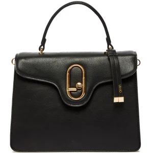 Borsa a mano nera ecosostenibile con charm