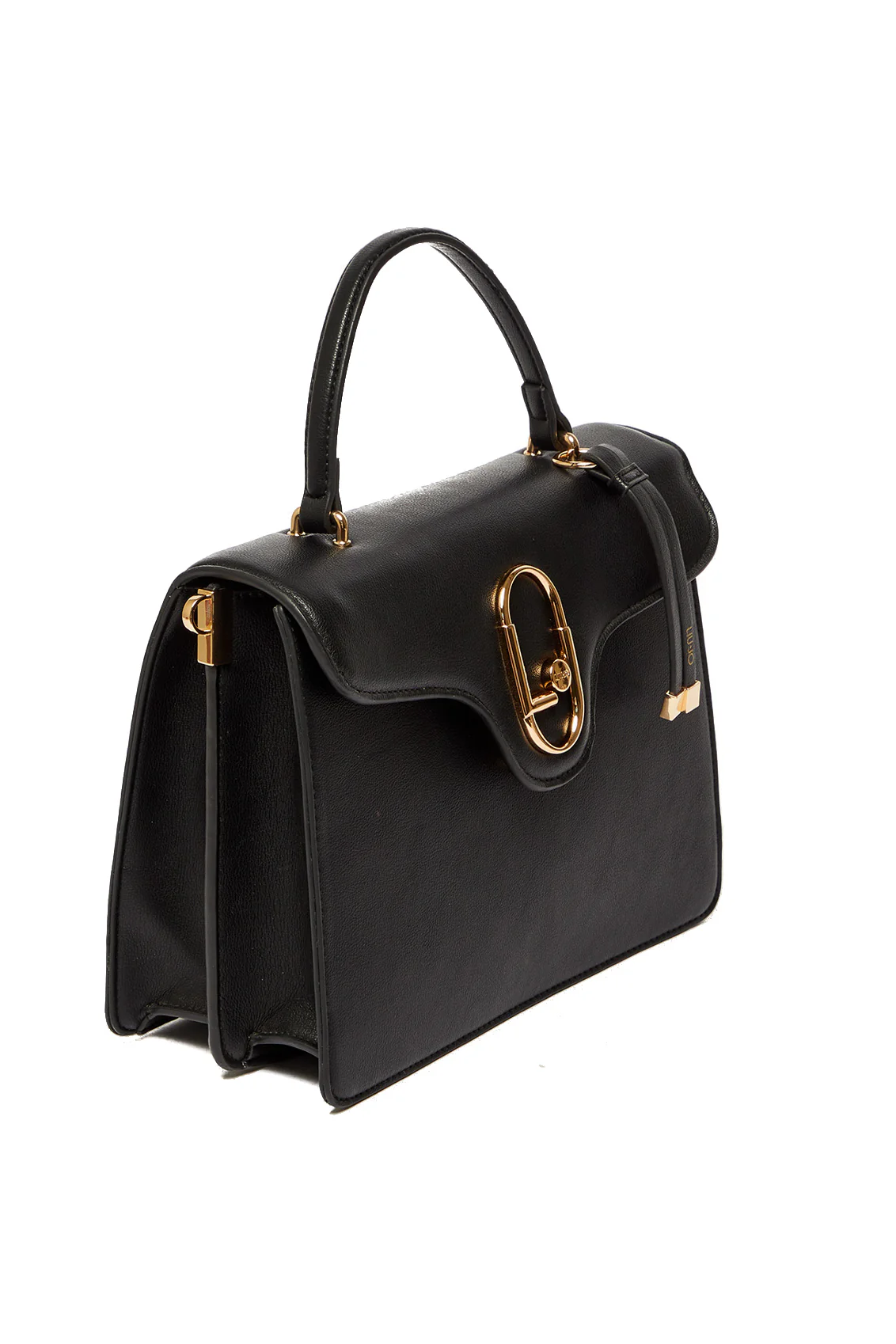 Borsa a mano nera ecosostenibile con charm - immagine 3