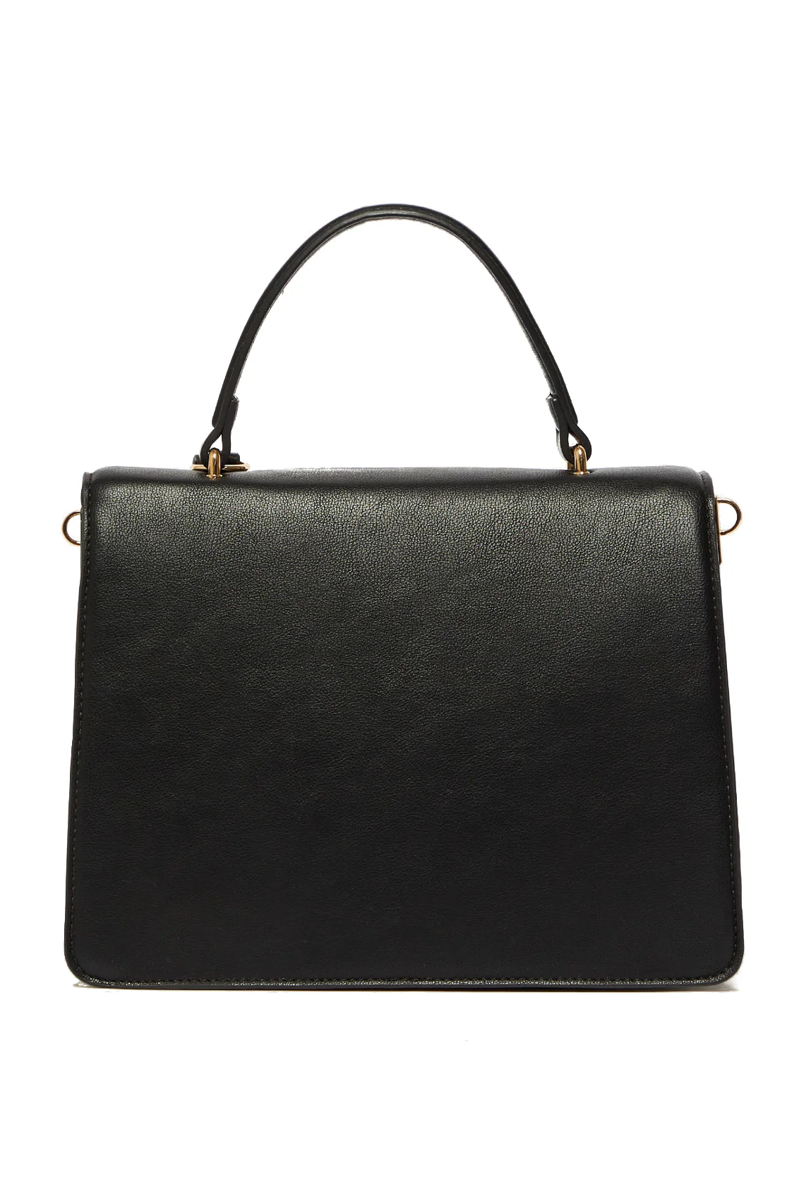 Borsa a mano nera ecosostenibile con charm - immagine 4