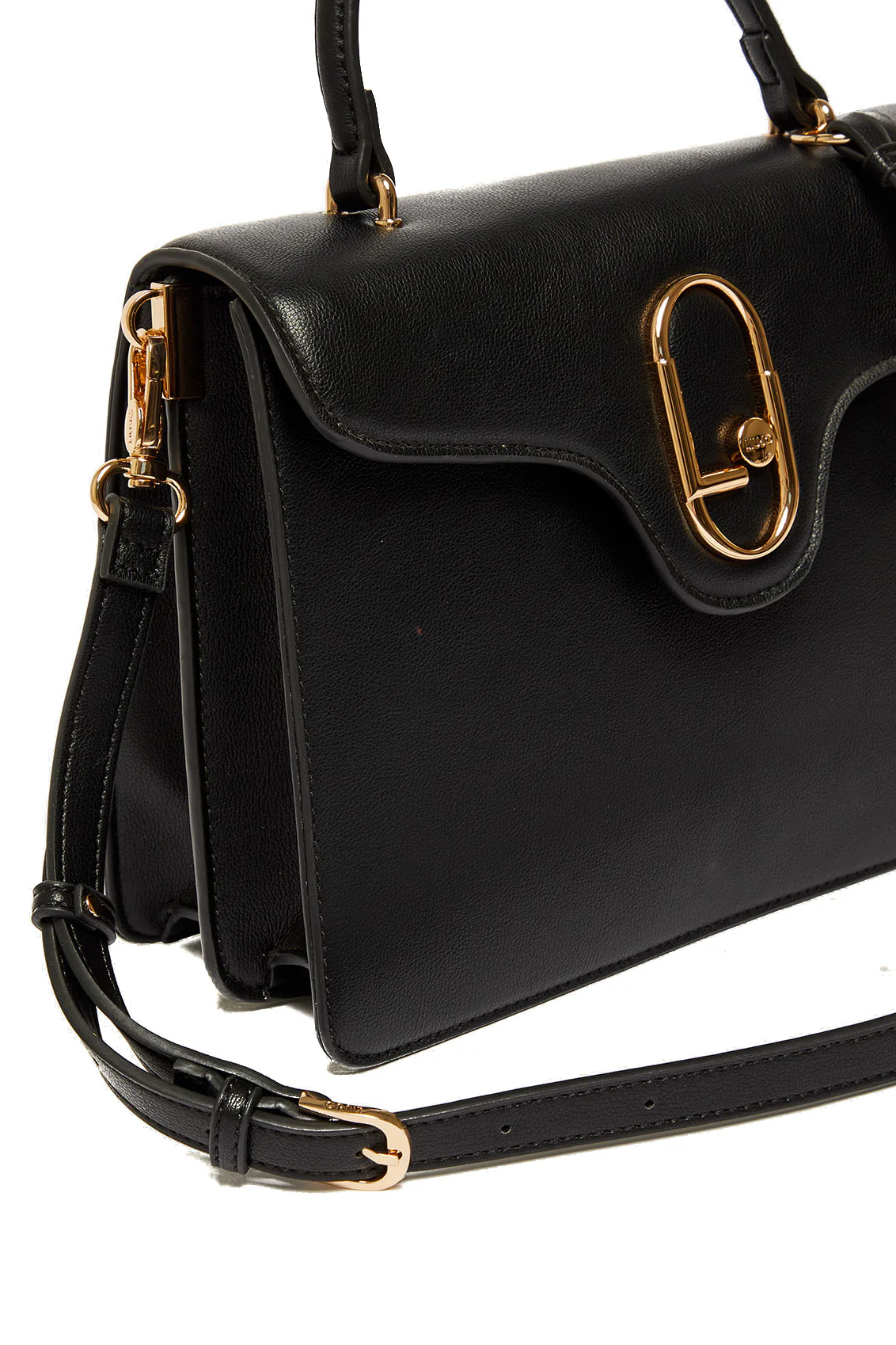 Borsa a mano nera ecosostenibile con charm - immagine 5