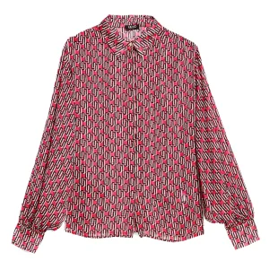 Camicia rosa con logo monogram