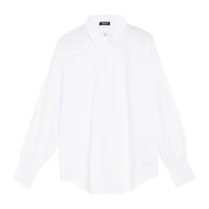 Camicia bianca in popeline di cotone stretch