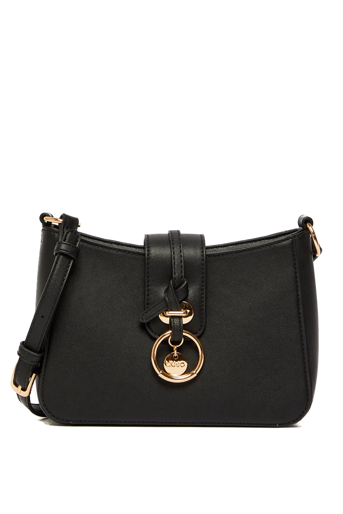 Borsa a tracolla nera ecosostenibile con charm - immagine 2