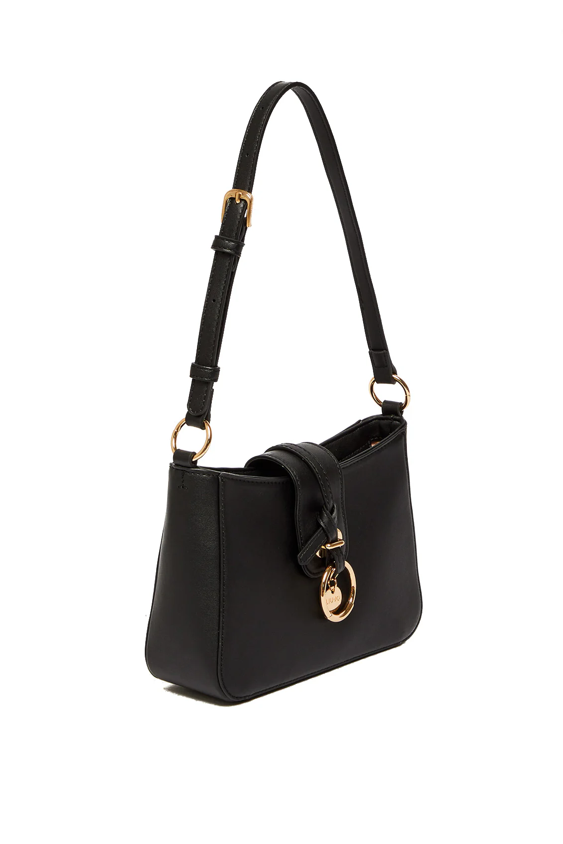 Borsa a tracolla nera ecosostenibile con charm - immagine 3