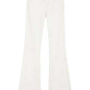 Jeans flare in denim bianco stretch ecosostenibile