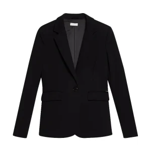 Blazer nero in felpa con revers classico