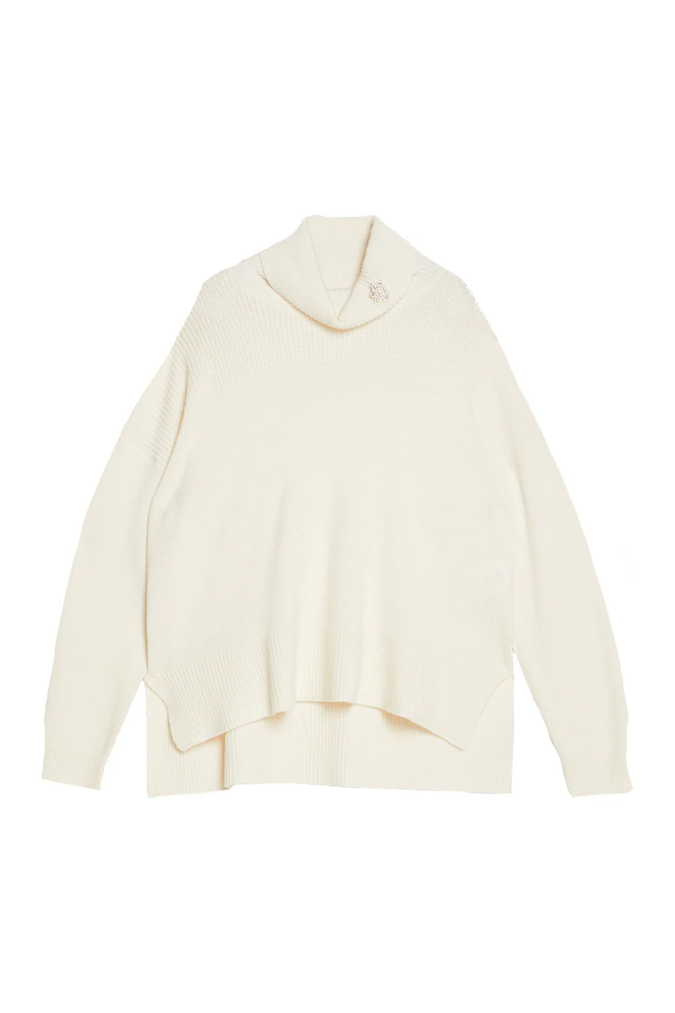 Dolcevita bianco in misto lana con logo