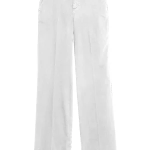 Pantaloni flare bianchi in cotone stretch