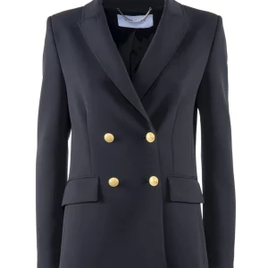 Giacca doppio petto nera in cady BREZZA